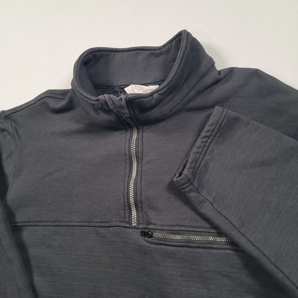 True North Dragon Wear Sweater Mens Large Gray FR 1/4‎ Zip Fleece Lined USA Made
